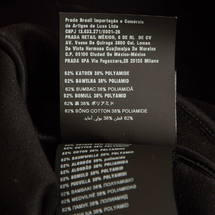 Pre Owned Prada Black Jersey Cropped Hoodie S