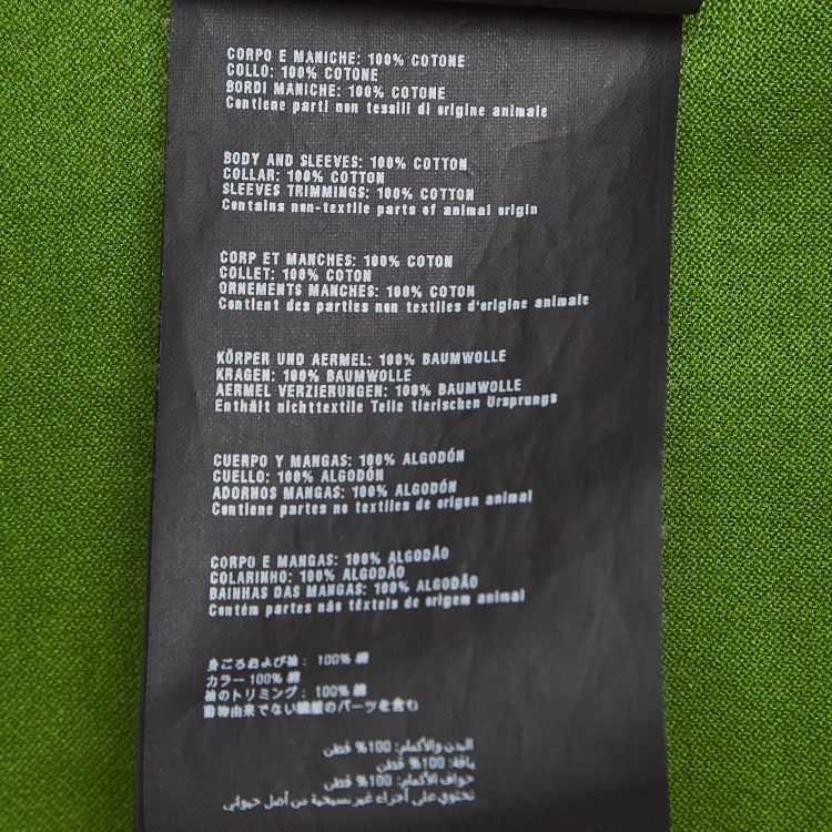 Pre Owned Prada Green Cotton Knit Polo Tshirt L