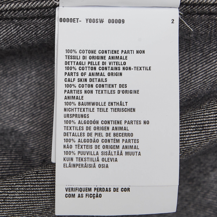 Pre Owned Prada Black Metal Triangle Logo Denim Mini Shift Dress S