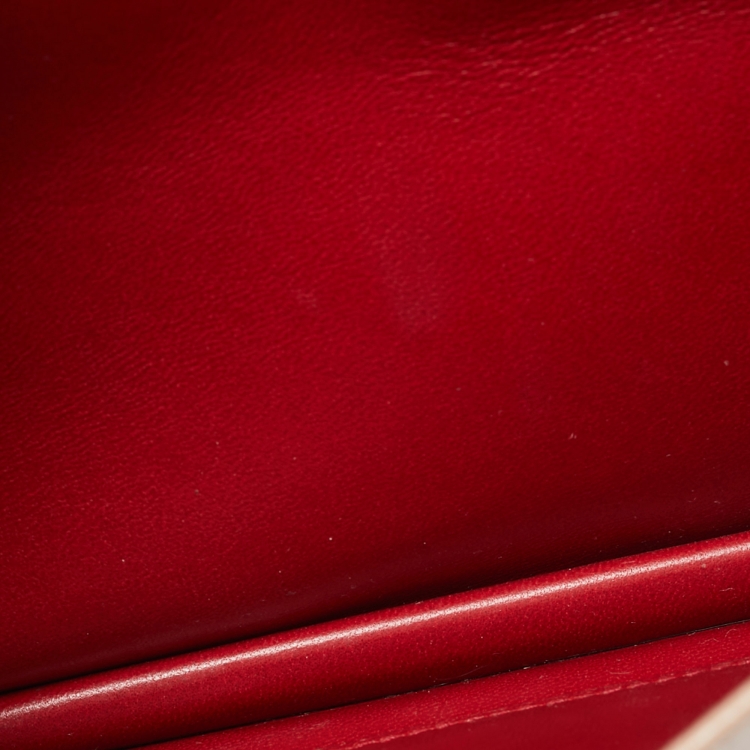 Pre Owned Prada Beige Saffiano Leather Wallet on Chain