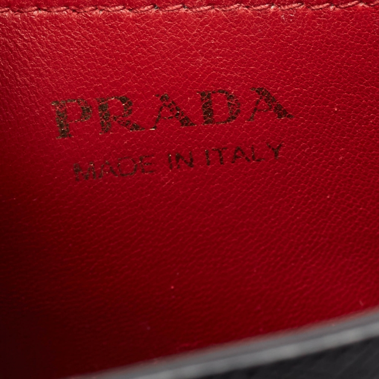Pre Owned Prada Black Saffiano Cuir Leather Small Panier Top Handle Bag