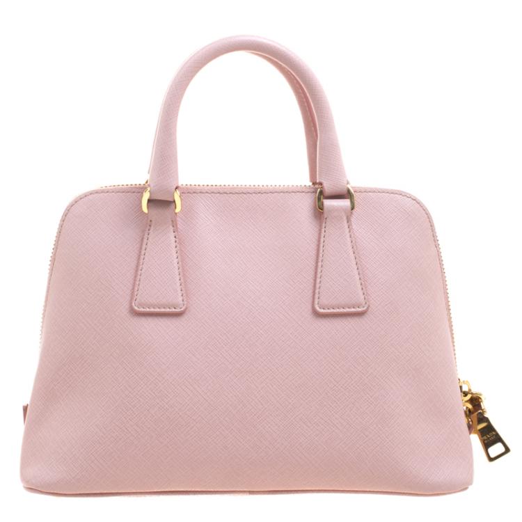 Pre Owned Prada Pastel Saffiano Lux Leather Small Promenade Top Handle Bag
