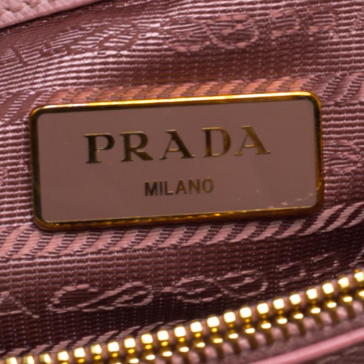 Pre Owned Prada Pastel Saffiano Lux Leather Small Promenade Top Handle Bag