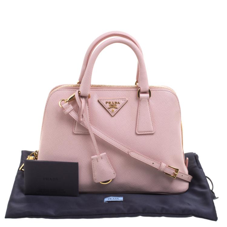 Pre Owned Prada Pastel Saffiano Lux Leather Small Promenade Top Handle Bag