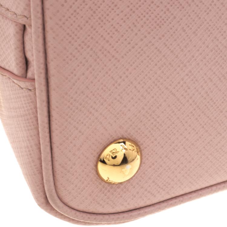 Pre Owned Prada Pastel Saffiano Lux Leather Small Promenade Top Handle Bag