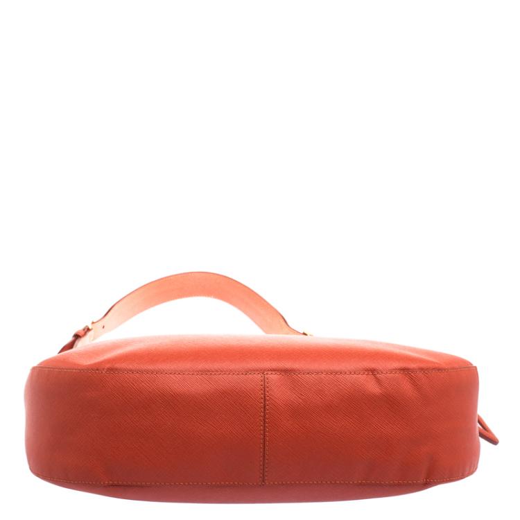 Pre Owned Prada Red Saffiano Lux Leather Hobo