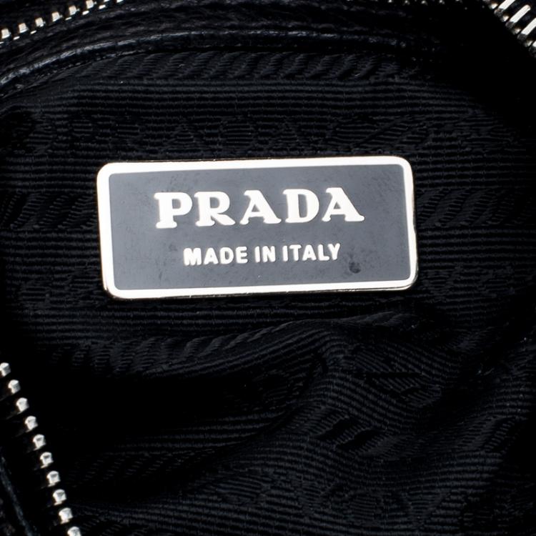 Pre Owned Prada Black Leather Messenger Bag