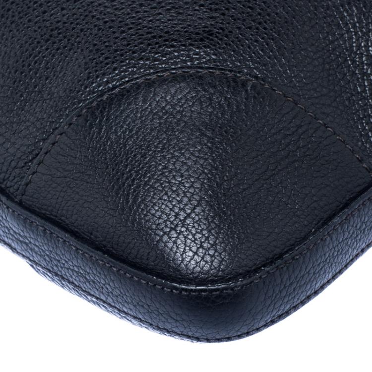 Pre Owned Prada Black Leather Messenger Bag