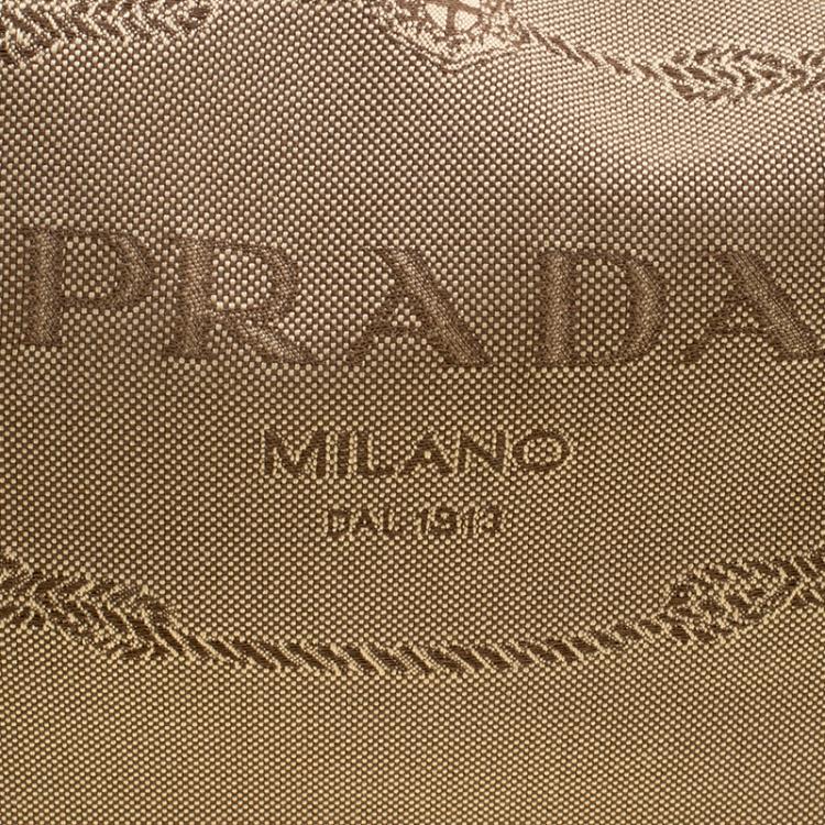 مملوكة مسبقًا Prada Beige/Turquoise  Canvas and Leather Hobo