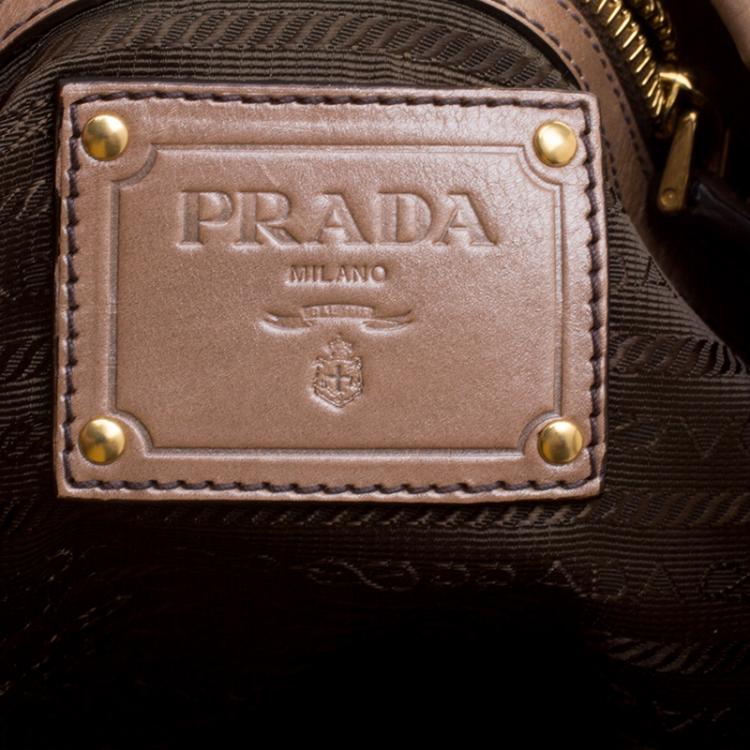 Pre Owned Prada Brown Ombre Leather Hobo