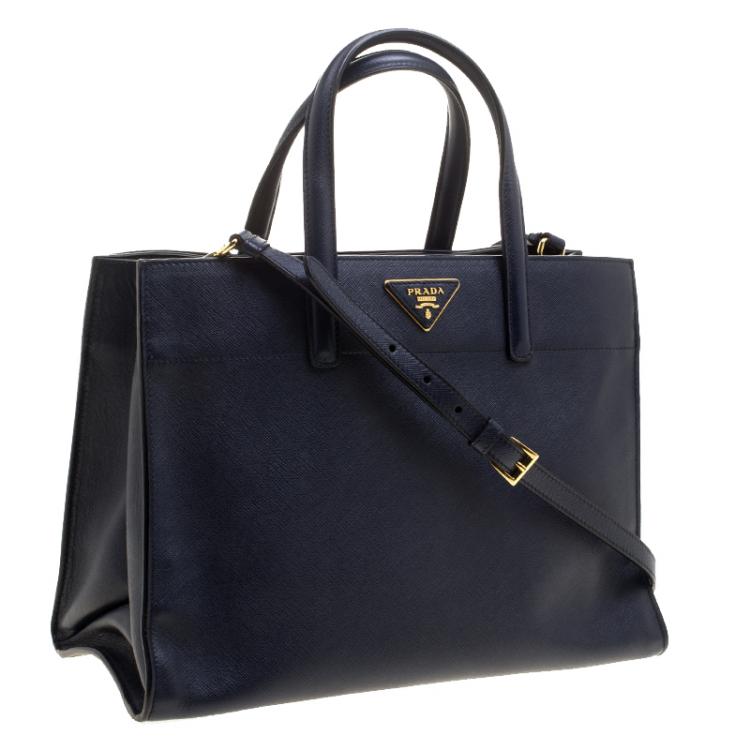 navy soft leather handbag