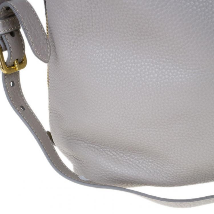 Pre Owned Prada Grey Pomice Vitello Daino Shopper Tote