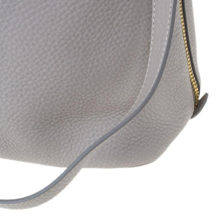 Pre Owned Prada Grey Pomice Vitello Daino Shopper Tote