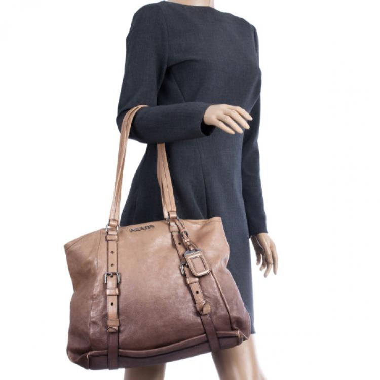 Pre Owned Prada Ombre Leather Shopper Tote