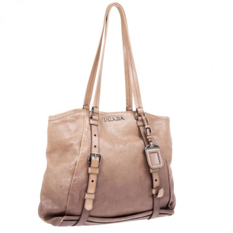 Pre Owned Prada Ombre Leather Shopper Tote