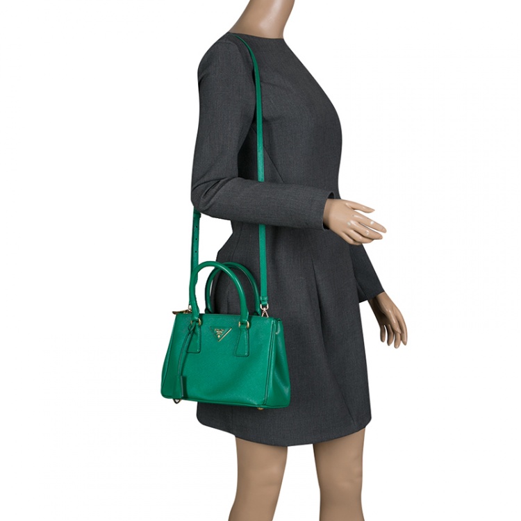 Prada - Women's Double Saffiano Leather Mini Bag Tote - Green