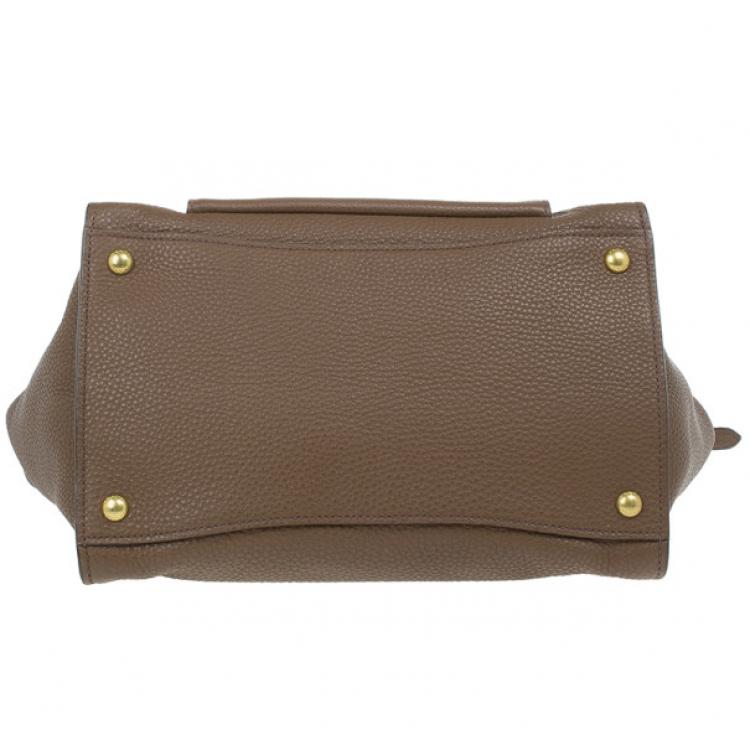 Pre Owned Prada Brown Palissandro Vitello Daino Leather Top Handle Bag