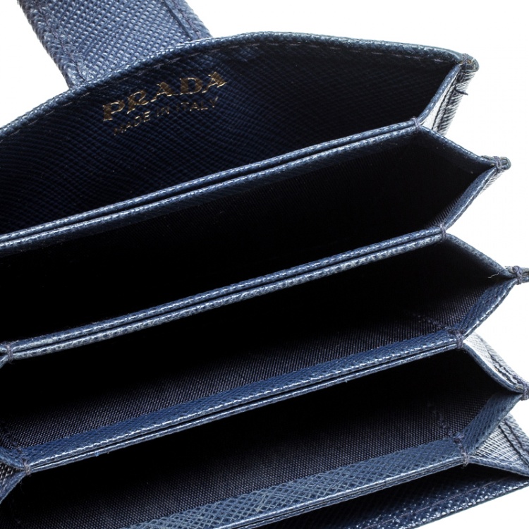 Prada Black Saffiano Leather Accordion Card Holder Prada