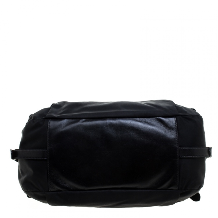 Pre Owned Prada Black Nylon and Leather Bauletto Satchel