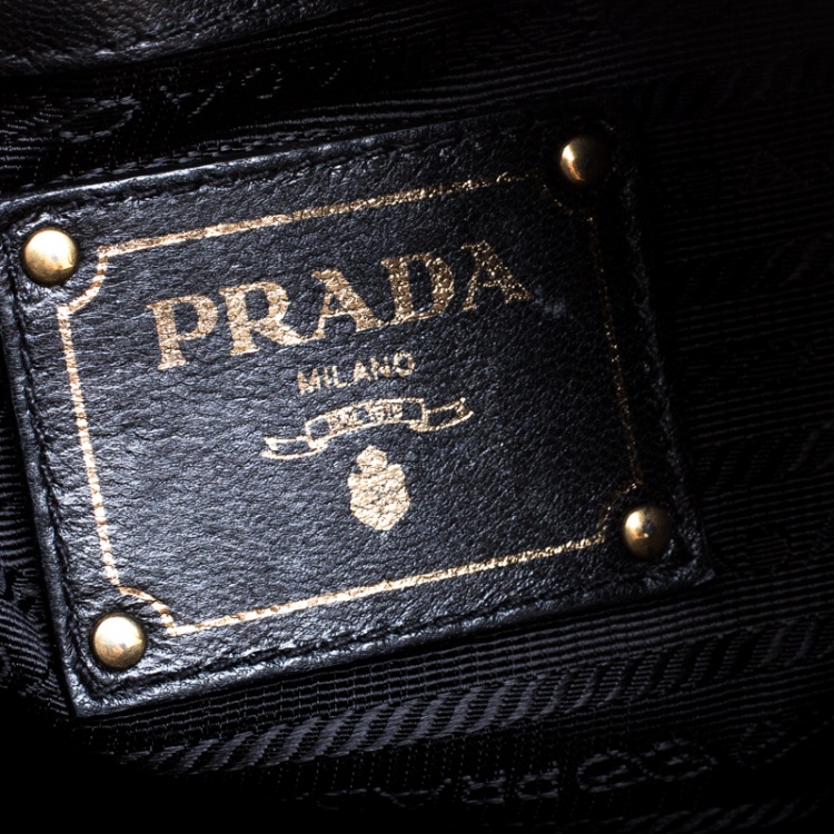 Pre Owned Prada Black Nylon and Leather Bauletto Satchel