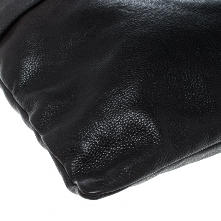 Pre Owned Prada Black/Grey Ombre Glace Leather Folders Clutch