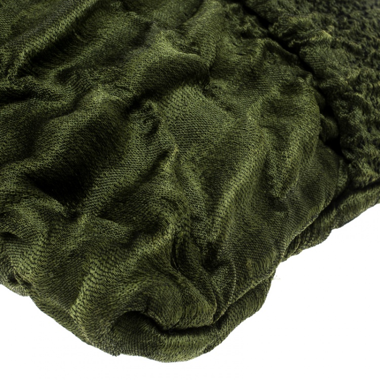 Pre Owned Prada Green Cloquet Fabric Folders Clutch