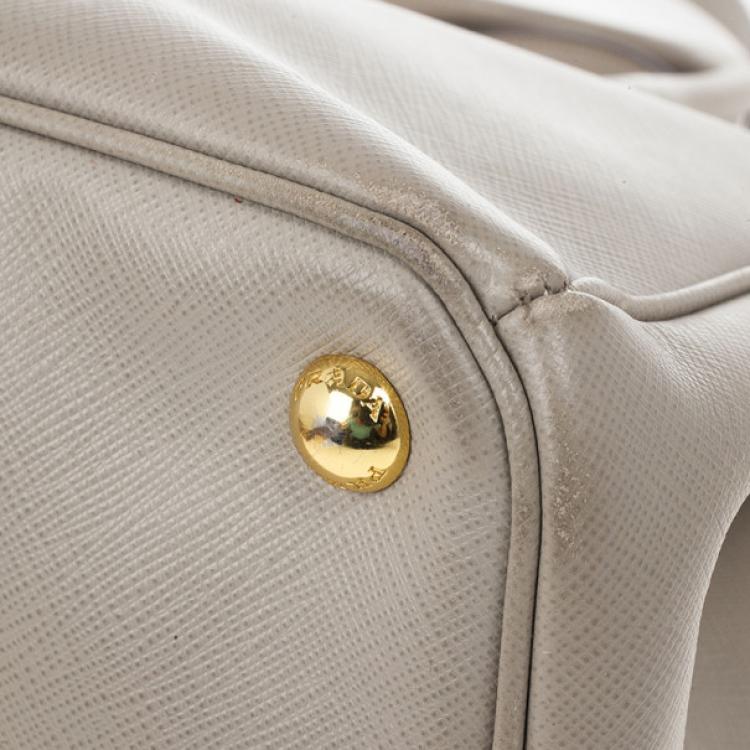 Pre Owned Prada Grey Pomice Mini Saffiano Lux Tote