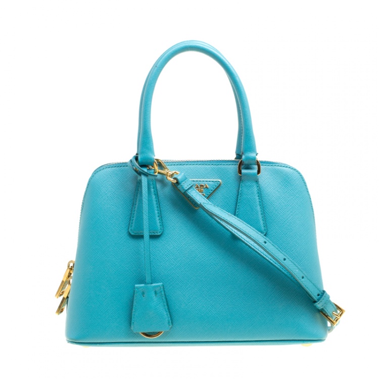 Prada Turquoise Saffiano Lux Leather Small Promenade Crossbody Bag Prada |  The Luxury Closet