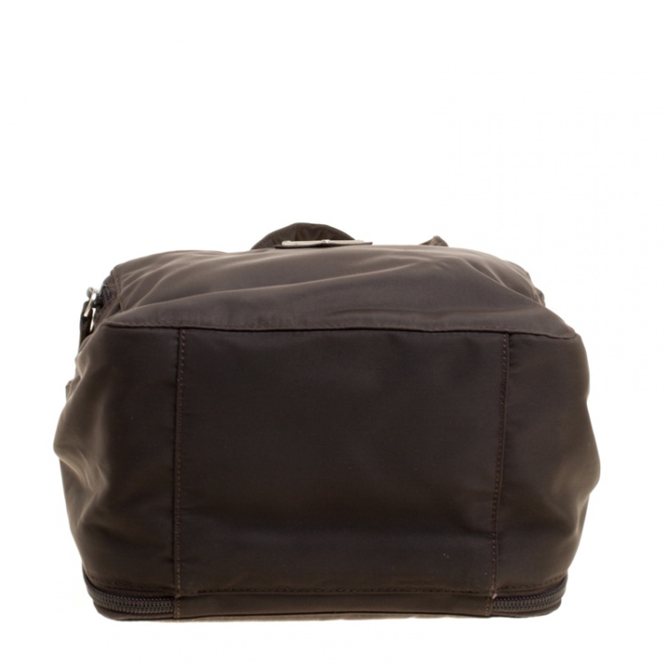Pre Owned Prada Brown Nylon Camera Satchel