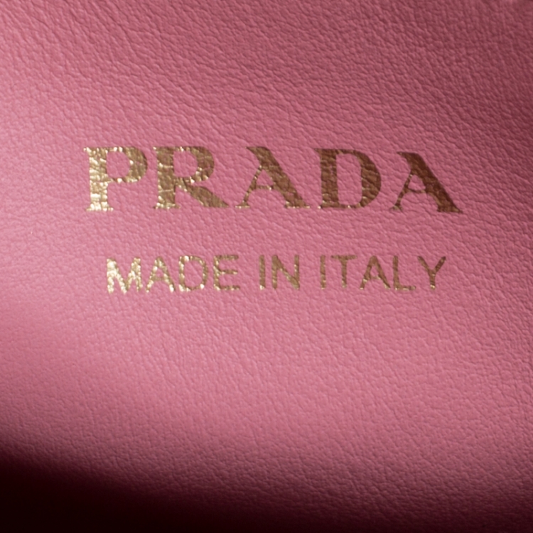 Pre Owned Prada Pink Saffiano Leather Top Handle Bag