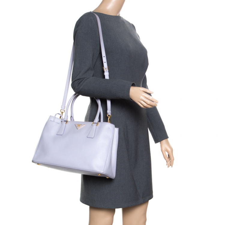 Prada Blue Saffiano Lux Leather Mini Bauletto Bag Prada | The Luxury Closet