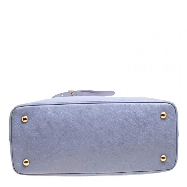 Pre Owned Prada Lilac Saffiano Lux Leather Top Handle Bag