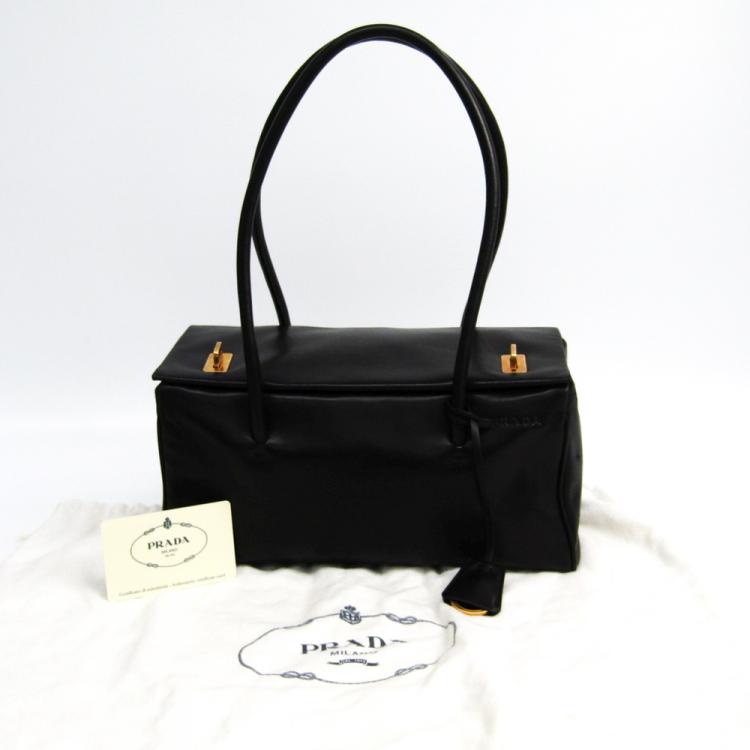 مملوكة مسبقًا Prada Nero Nappa Leather Satchel Bag
