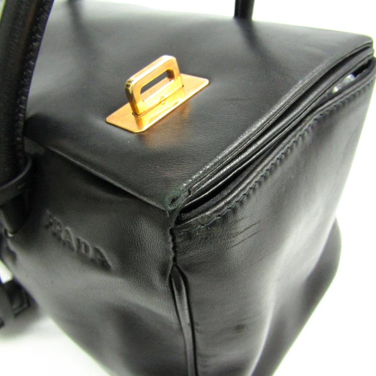 مملوكة مسبقًا Prada Nero Nappa Leather Satchel Bag