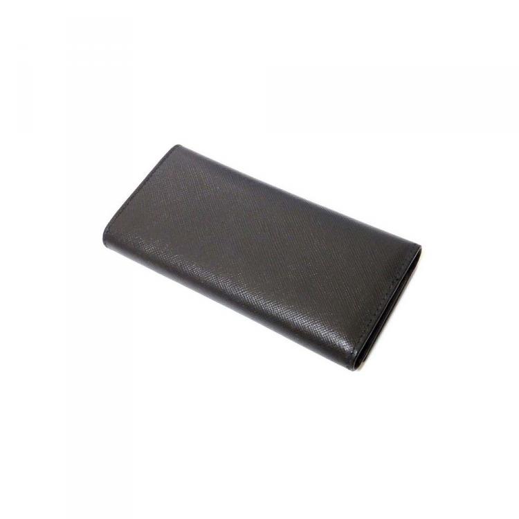 Pre Owned Prada Black Saffiano Leather Key Case Holder