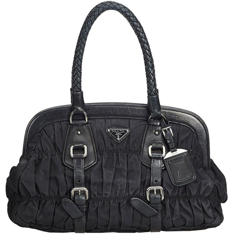 Prada Black Gathered Nylon Everyday Bag Prada | TLC