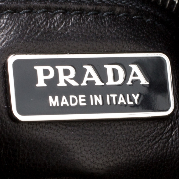 Pre Owned Prada Black Snake Skin Ring Pouch