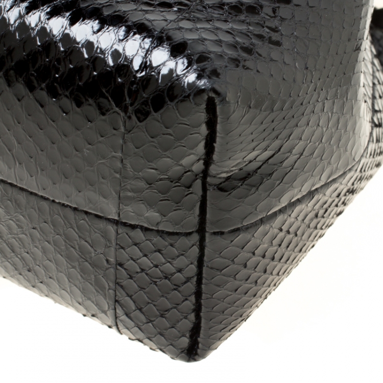 Pre Owned Prada Black Snake Skin Ring Pouch