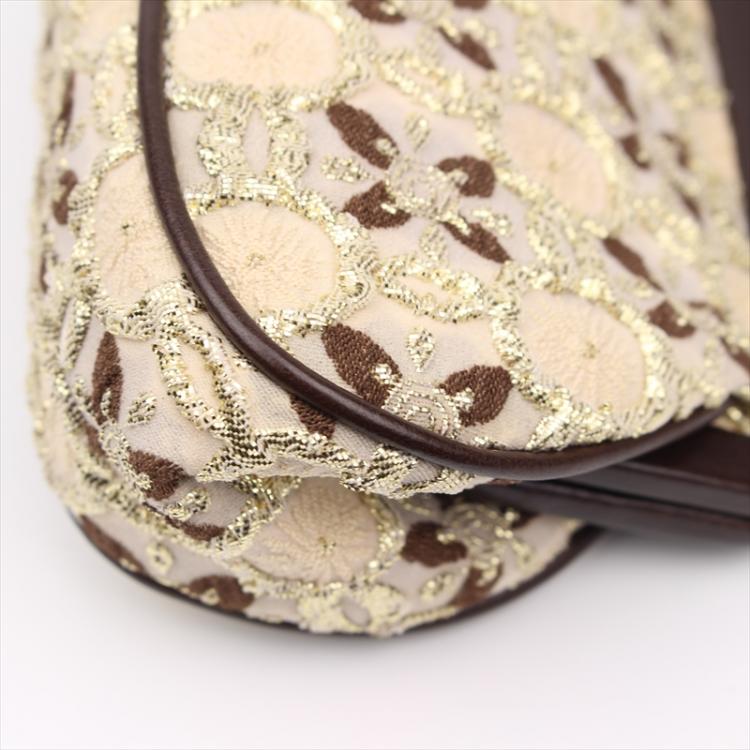 Pre Owned Prada Multicolor Fabric Lace Frame Evening Bag