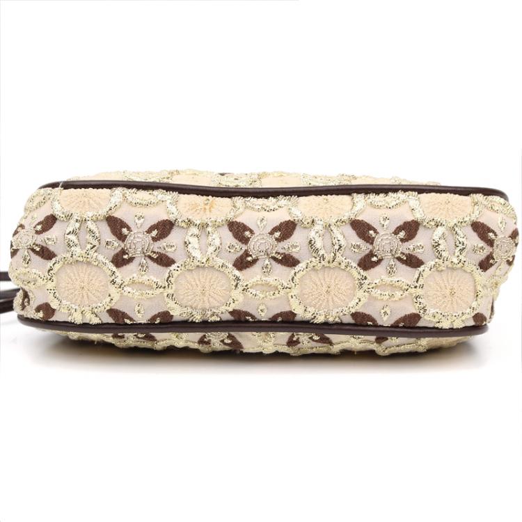 Pre Owned Prada Multicolor Fabric Lace Frame Evening Bag