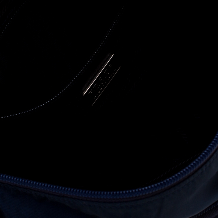 Pre Owned Prada Blue Nylon Messenger Bag