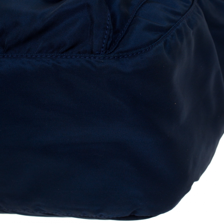 Pre Owned Prada Blue Nylon Messenger Bag