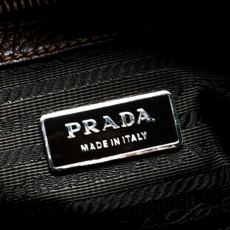 مملوكة مسبقًا Prada Brown Leather Bauletto Bag