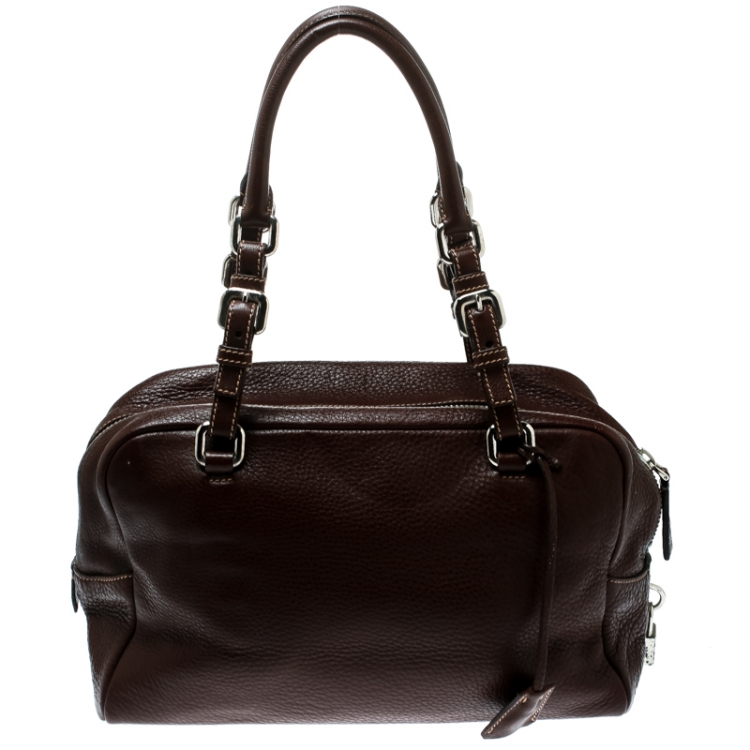 مملوكة مسبقًا Prada Brown Leather Bauletto Bag