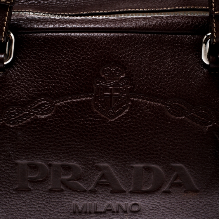 مملوكة مسبقًا Prada Brown Leather Bauletto Bag