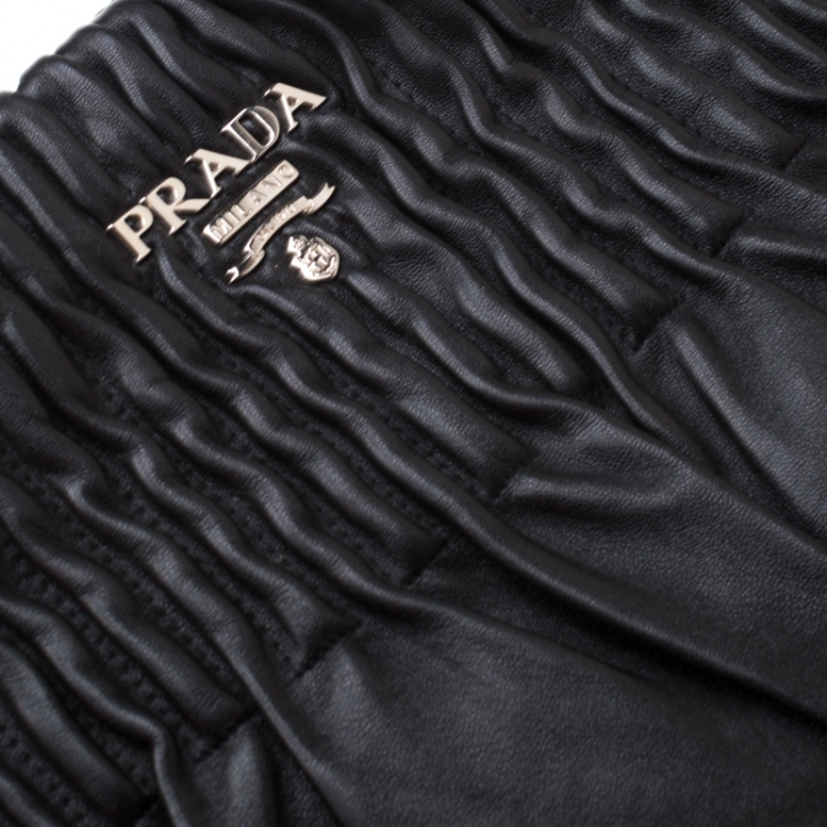 Pre Owned Prada Black Leather Hobo