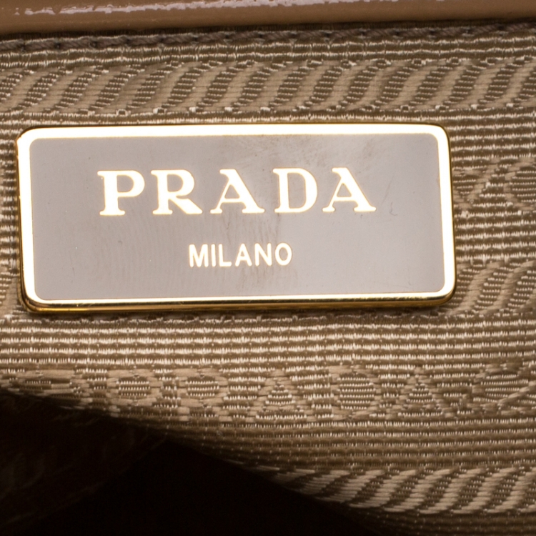 Pre Owned Prada Beige Saffiano Lux Leather Parabole Top Handle Bag