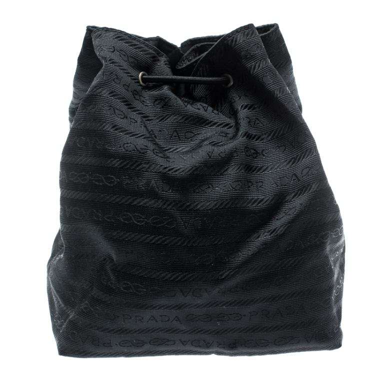 Pre Owned Prada Black Nylon Bucket Pouch