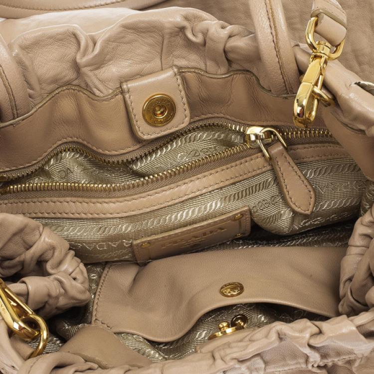 Pre Owned Prada Nappa Antique Snakeskin Hobo