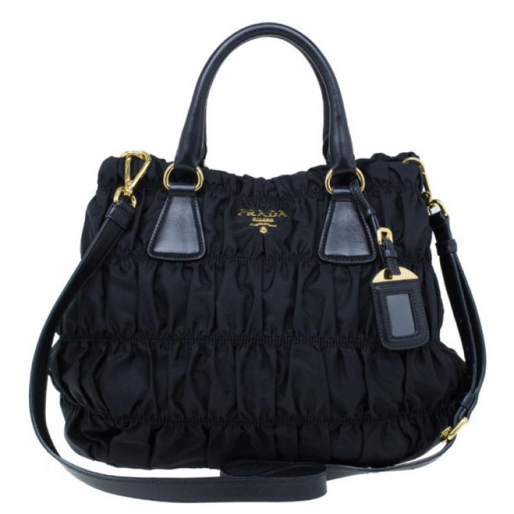Prada Black Tessuto Gaufre Nylon Tote Bag Prada | The Luxury Closet